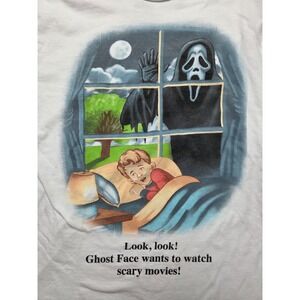 Ghost Face Icon of Halloween Funny Graphic Tee Size M Scary Movie Unisex